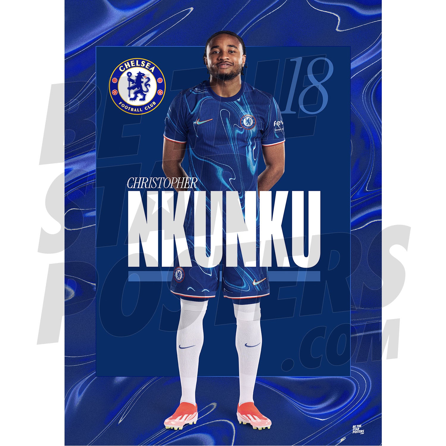 Chelsea FC Nkunku 24/25 Headshot Poster