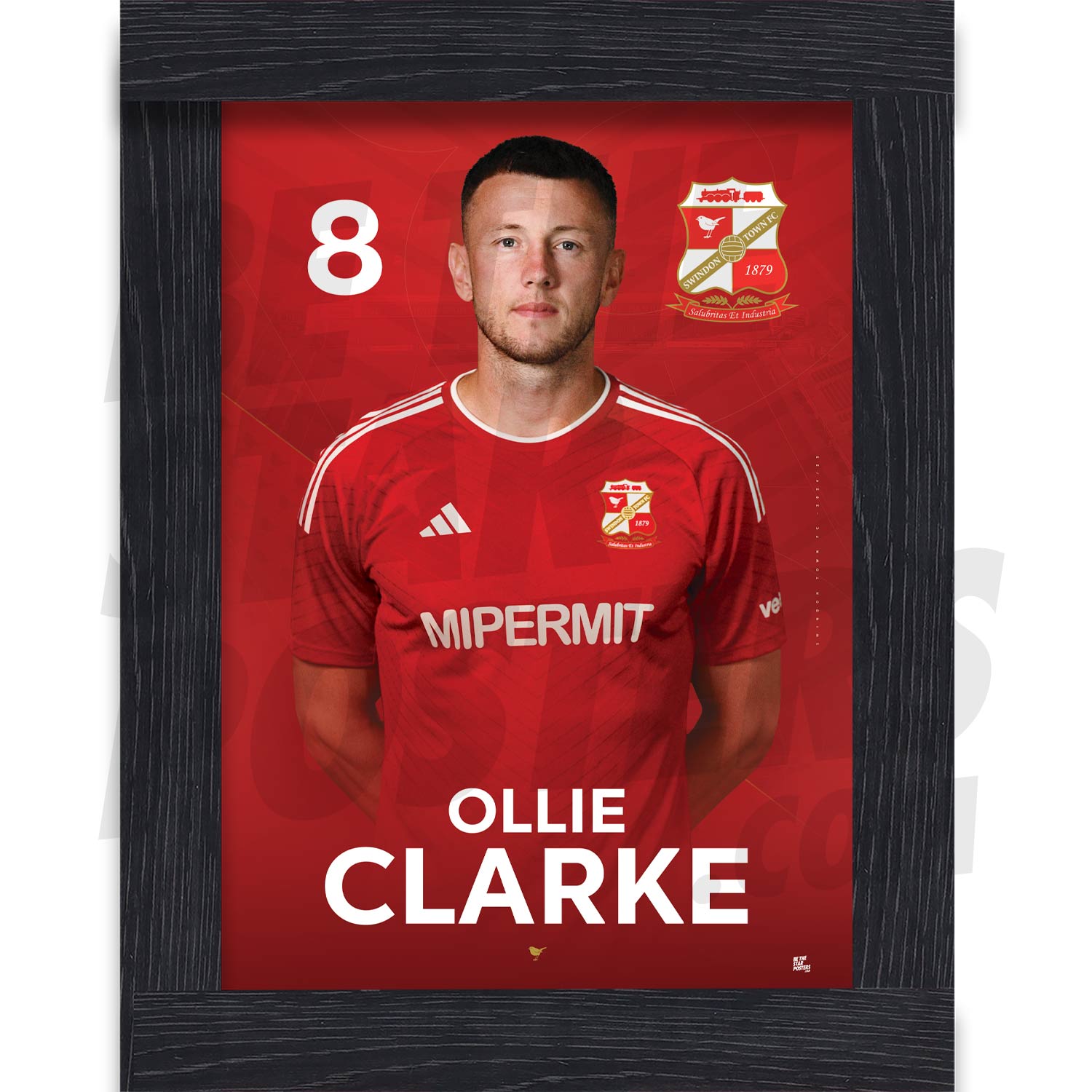 Swindon Town FC Clarke 24/25 Headshot Poster