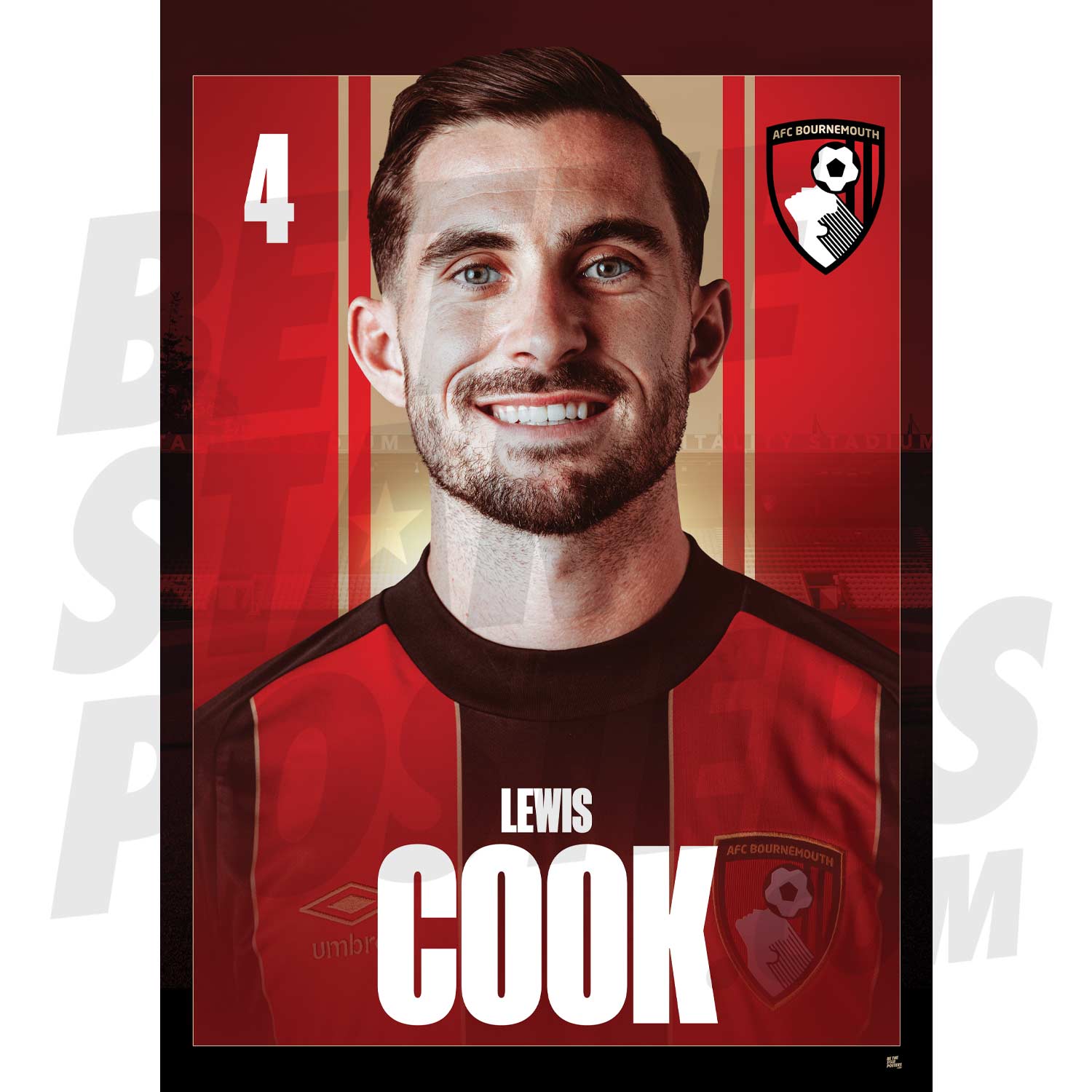 AFC Bournemouth Cook 24/25 Headshot Poster