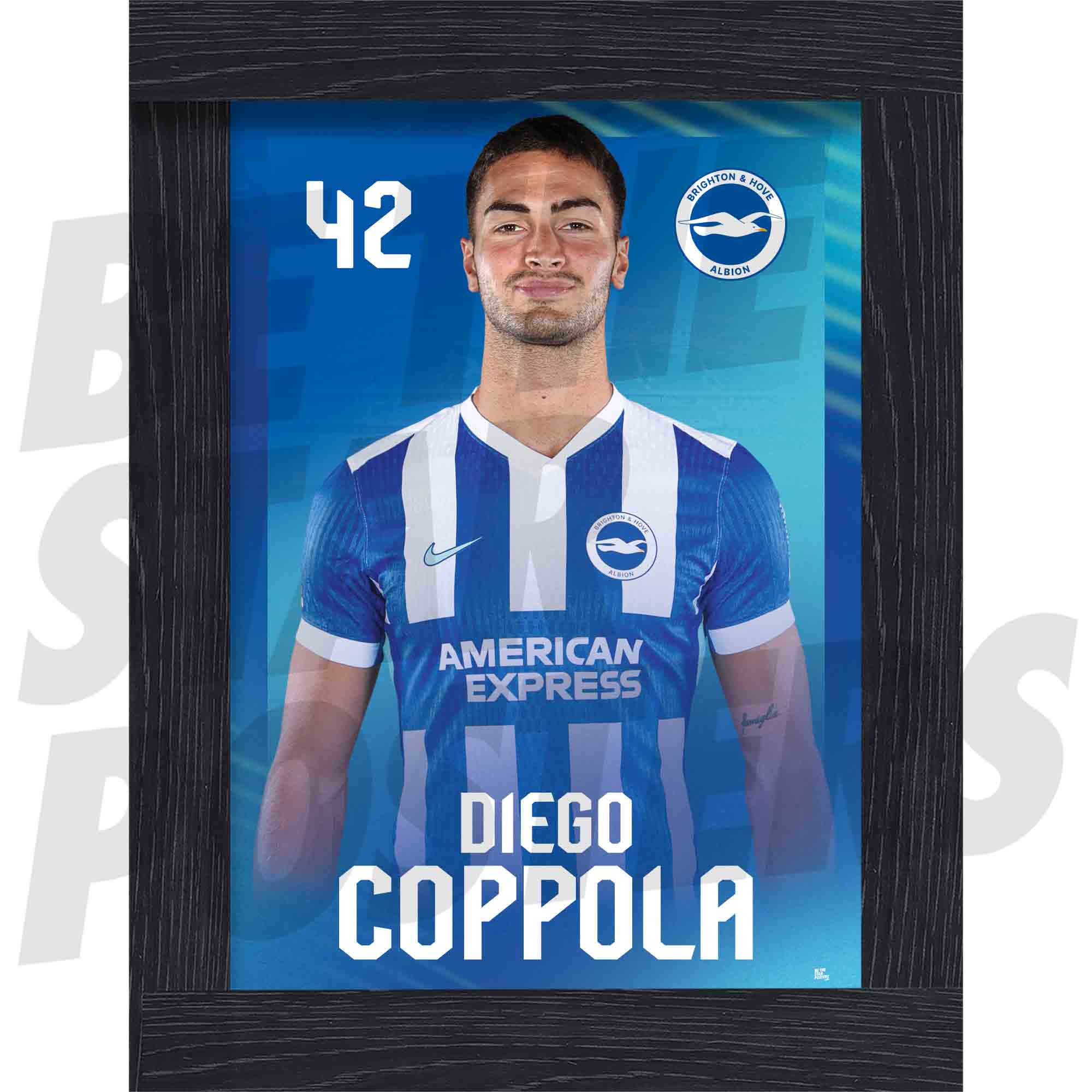 Brighton & Hove Albion FC Diego Coppola 25/26 Headshot Poster