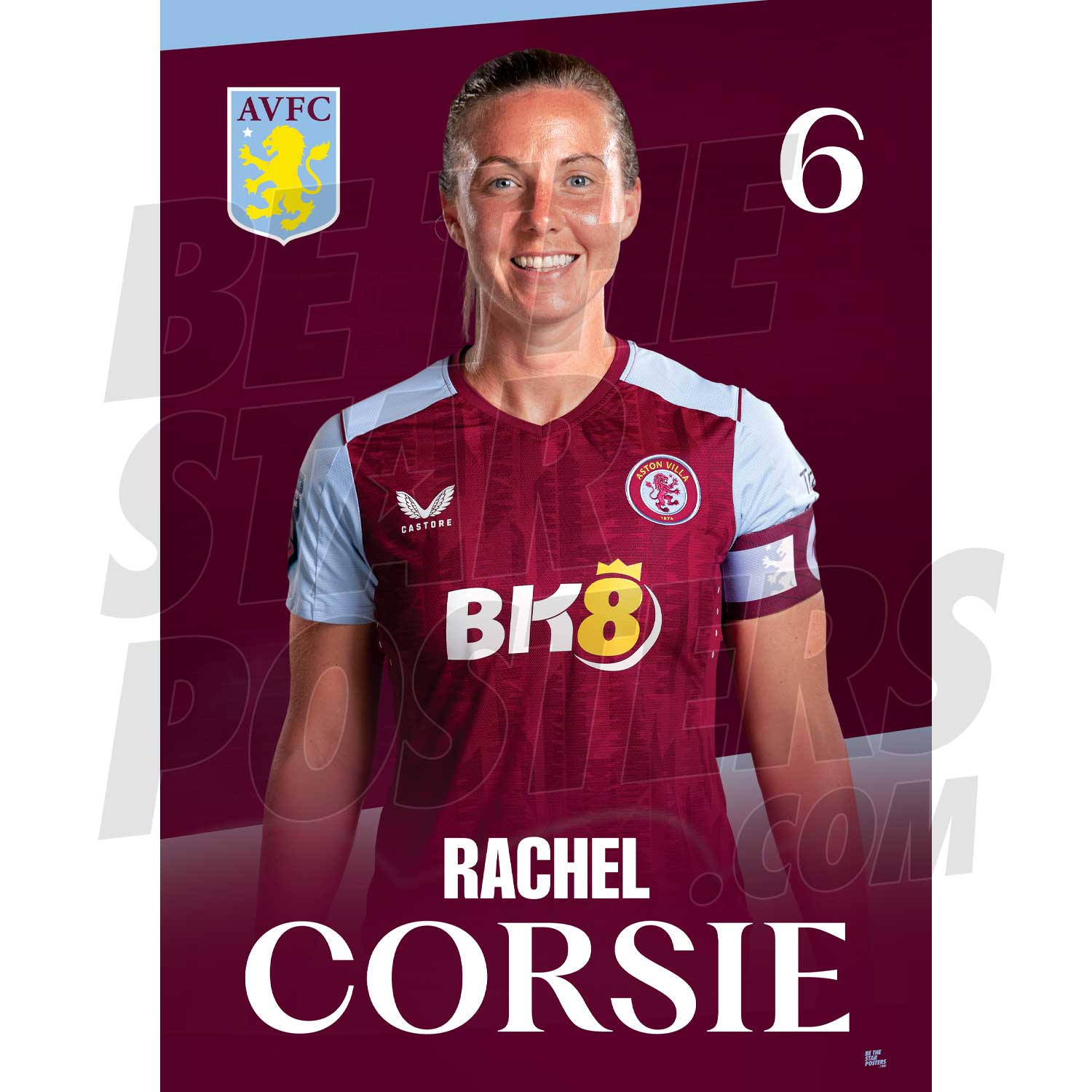 Aston Villa FC Rachel Corsie 23/24 Headshot Poster