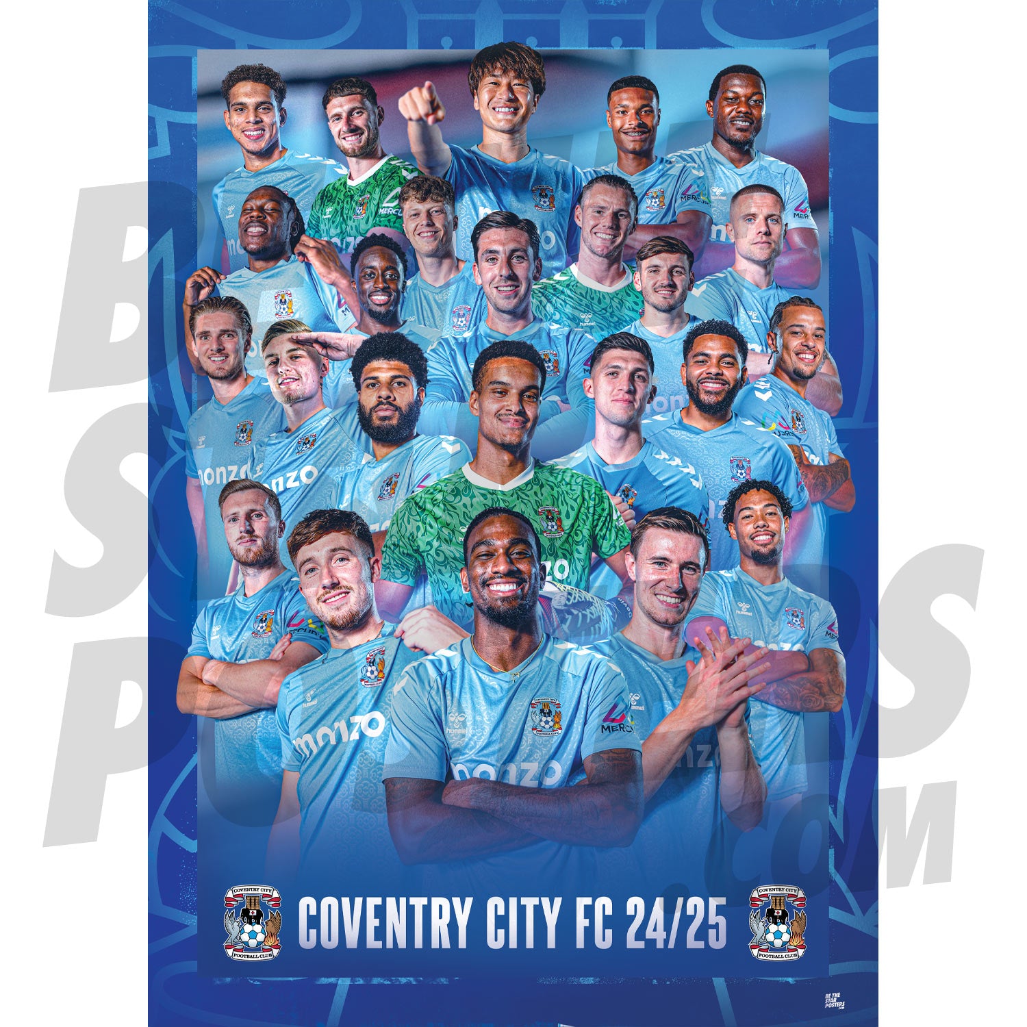 Coventry City FC Squad 24/25 Team Montage Poster