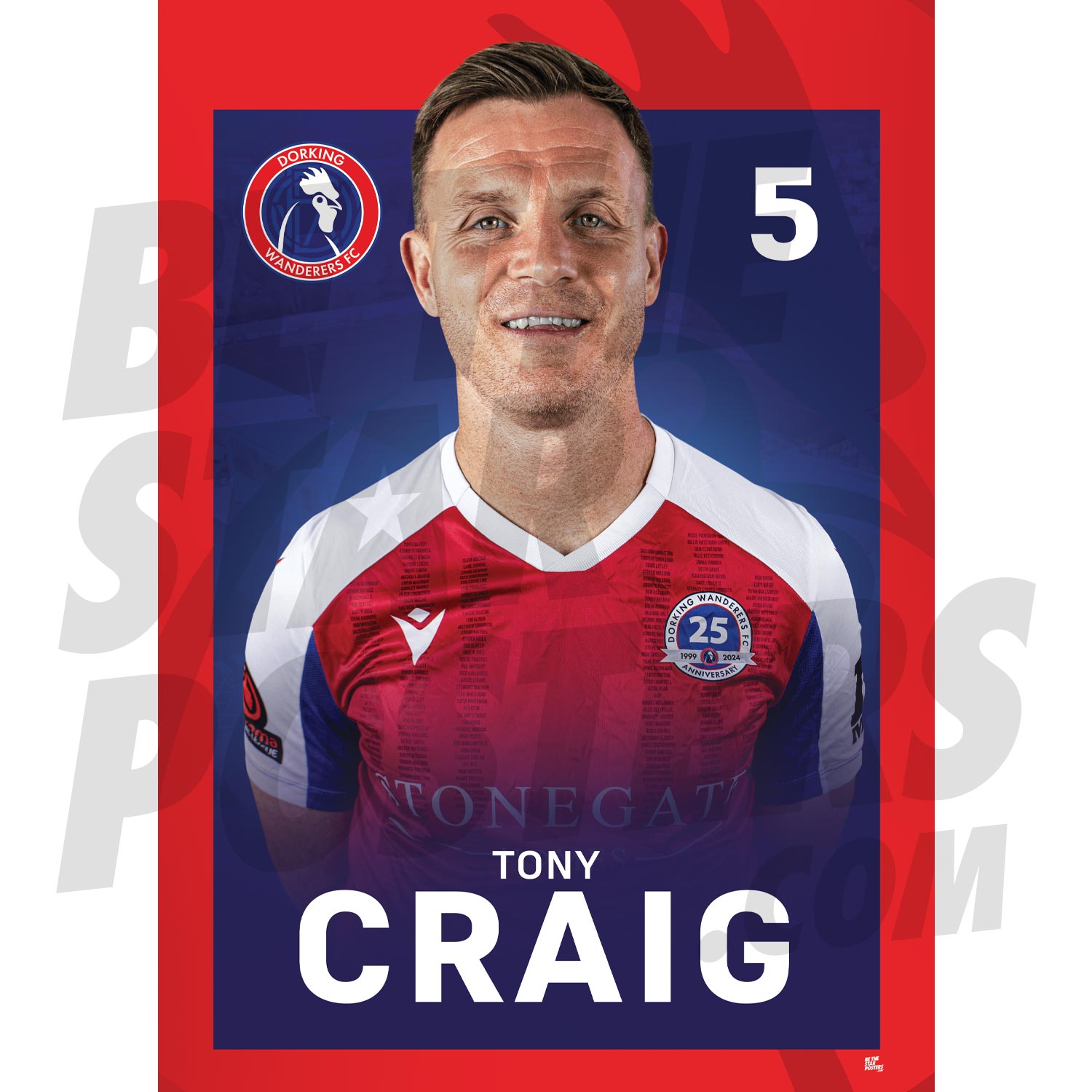 Dorking Wanderers FC Craig 24/25 Headshot Poster
