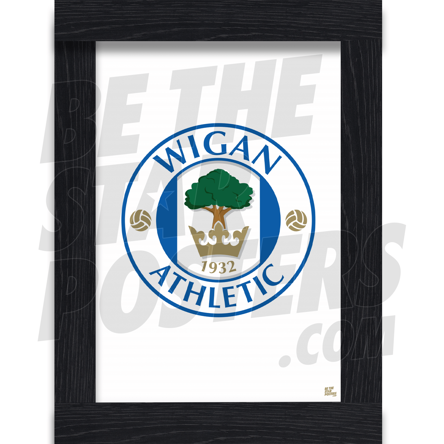 Wigan Athletic FC Crest Poster - White