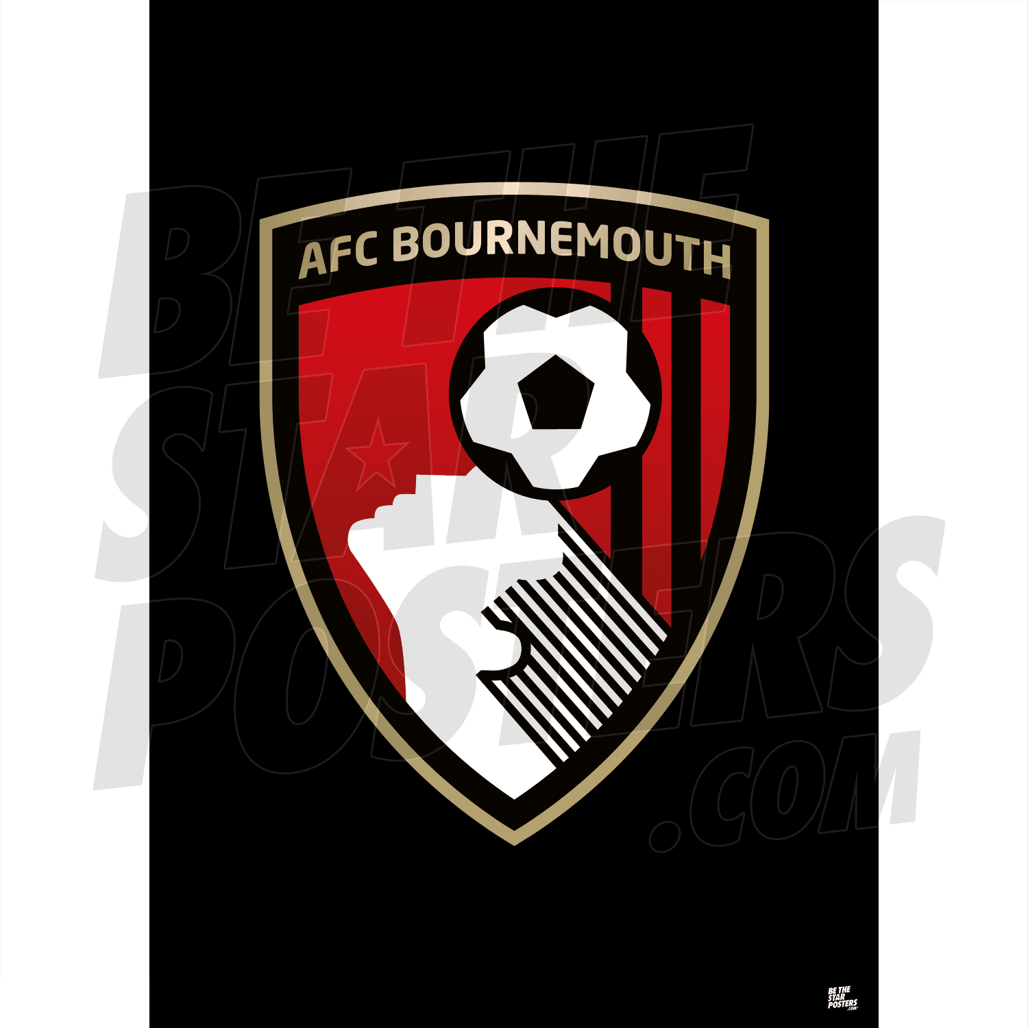 AFC Bournemouth Crest Poster - Black