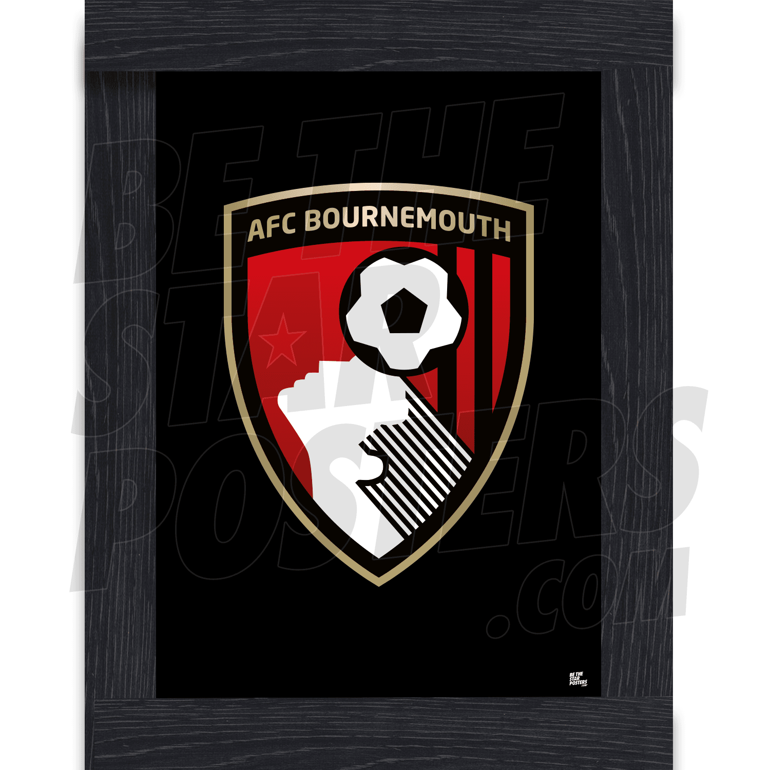 AFC Bournemouth Crest Poster - Black