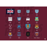 West Ham United FC History of Crest Poster