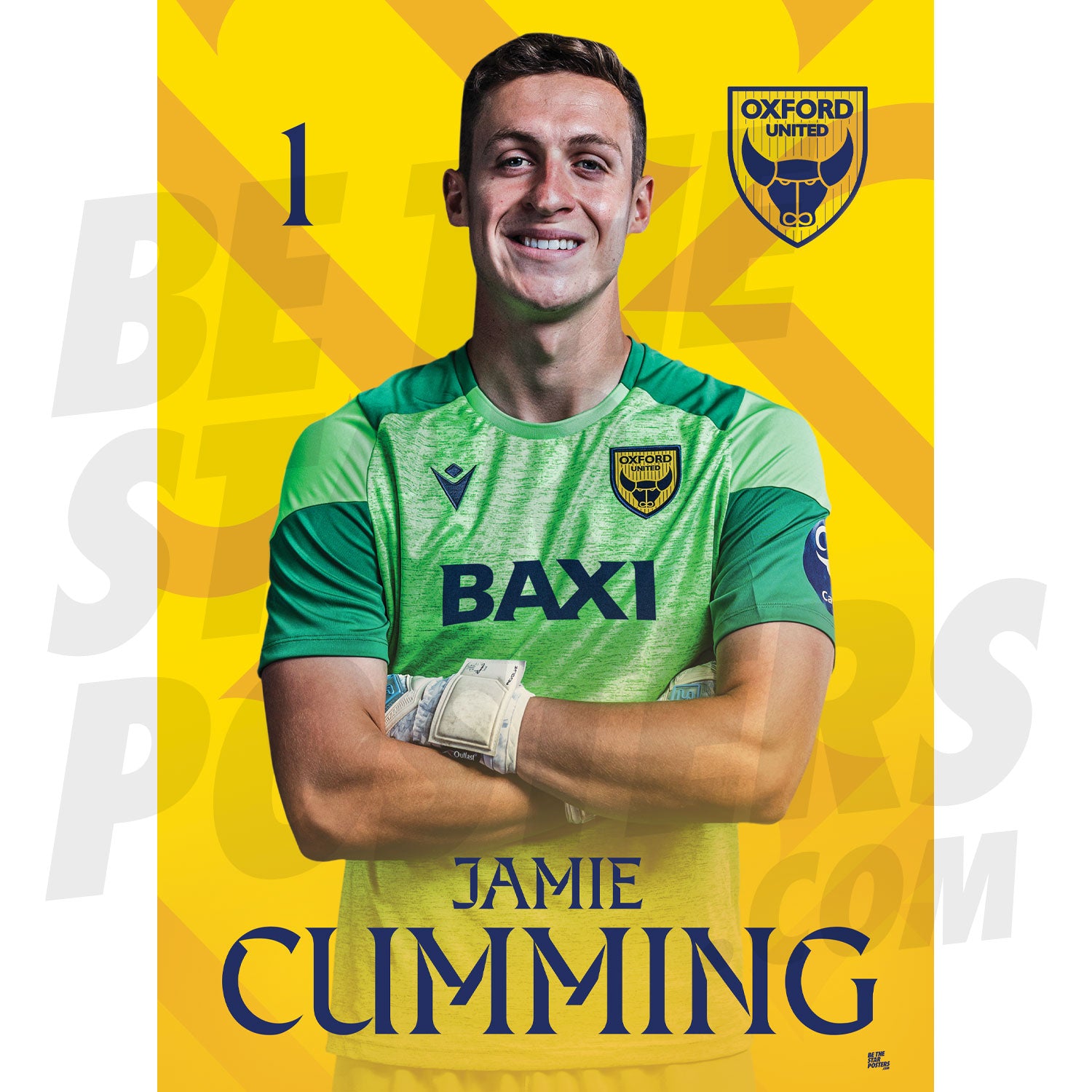 Oxford United FC Cumming 24/25 Headshot Poster