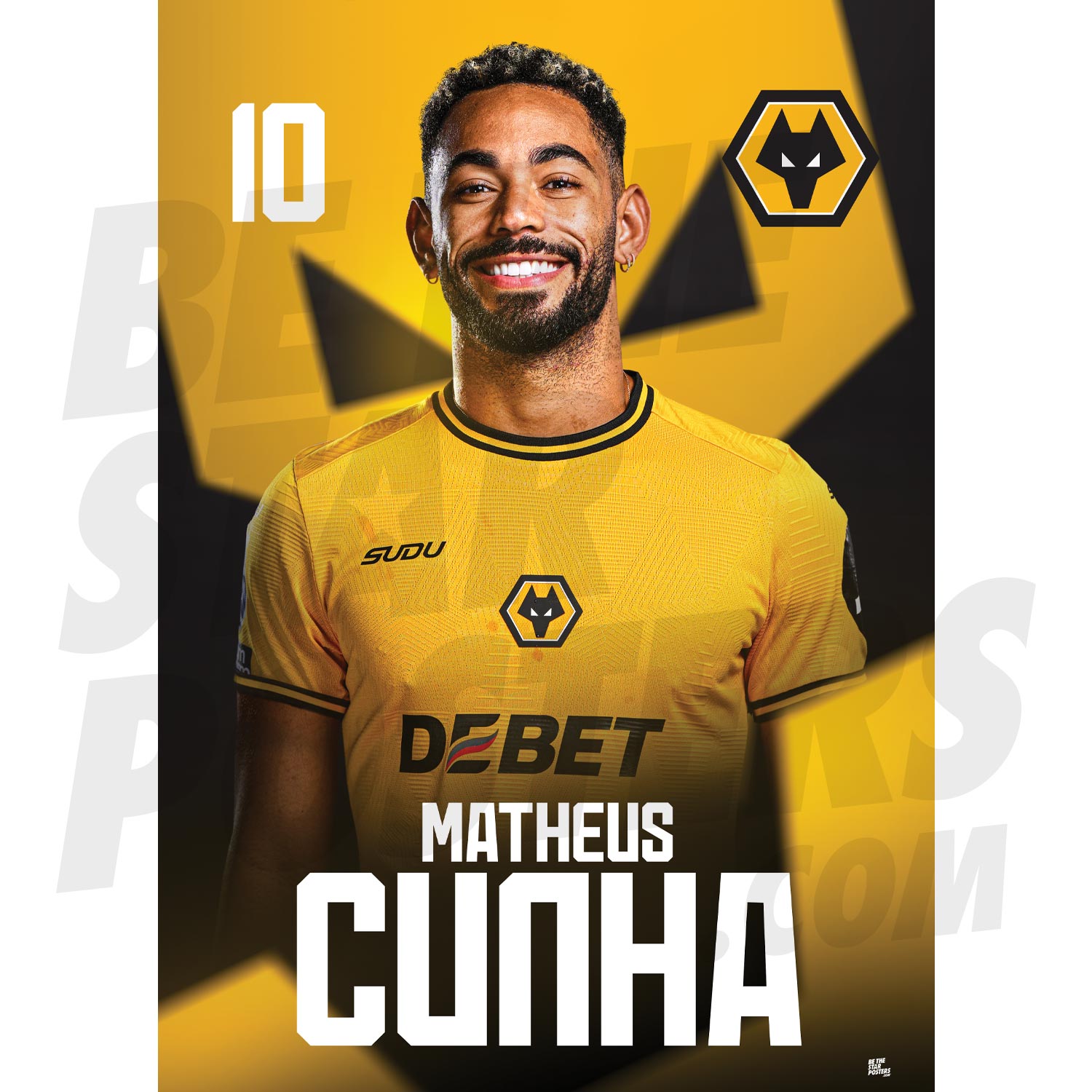 Wolverhampton Wanderers FC Cunha 24/25 Headshot Poster