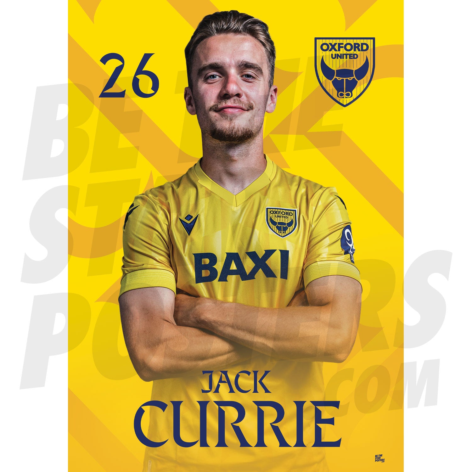 Oxford United FC Currie 24/25 Headshot Poster