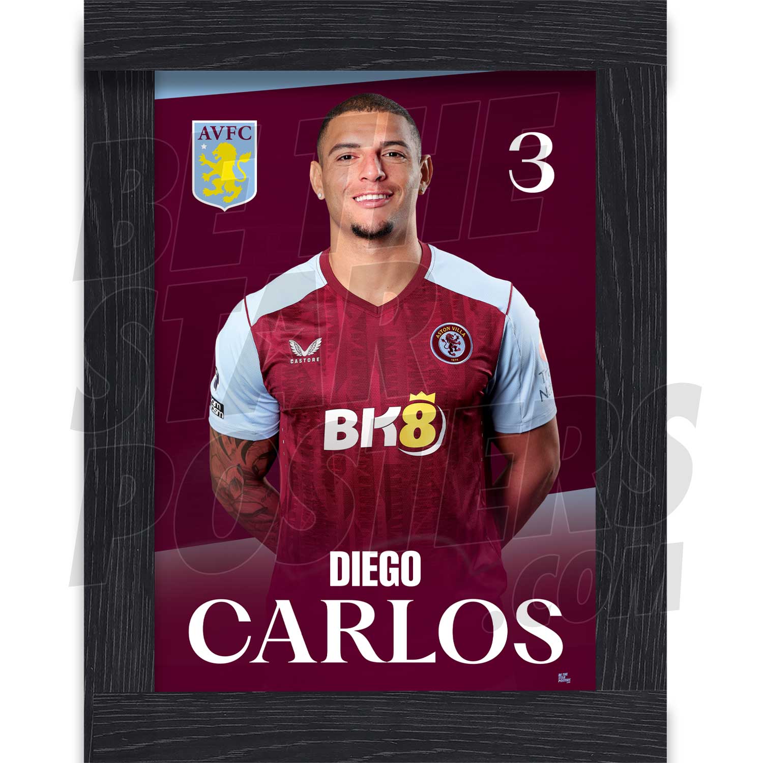 Aston Villa FC Carlos 23/24 Headshot Poster