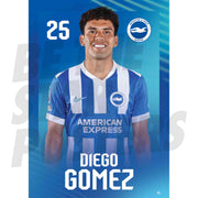 Brighton & Hove Albion FC Diego Gomez 25/26 Headshot Poster