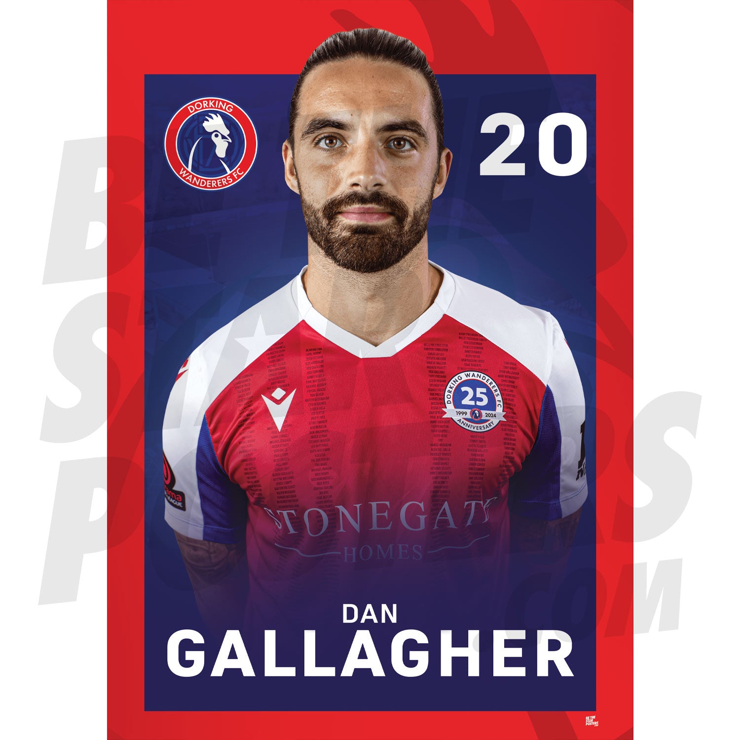 Dorking Wanderers FC Gallagher 24/25 Headshot Poster
