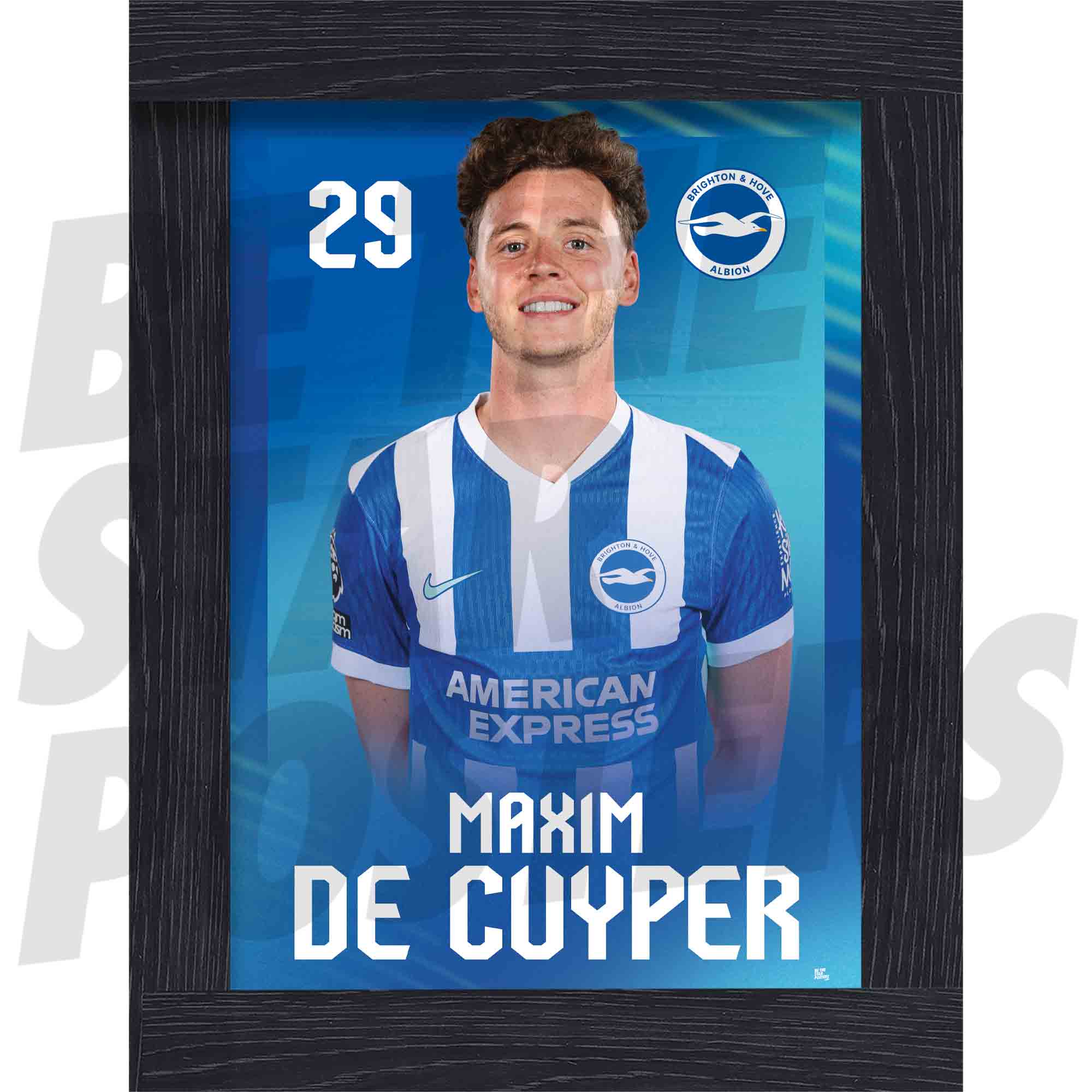 Brighton & Hove Albion FC Maxim De Cuyper 25/26 Headshot Poster