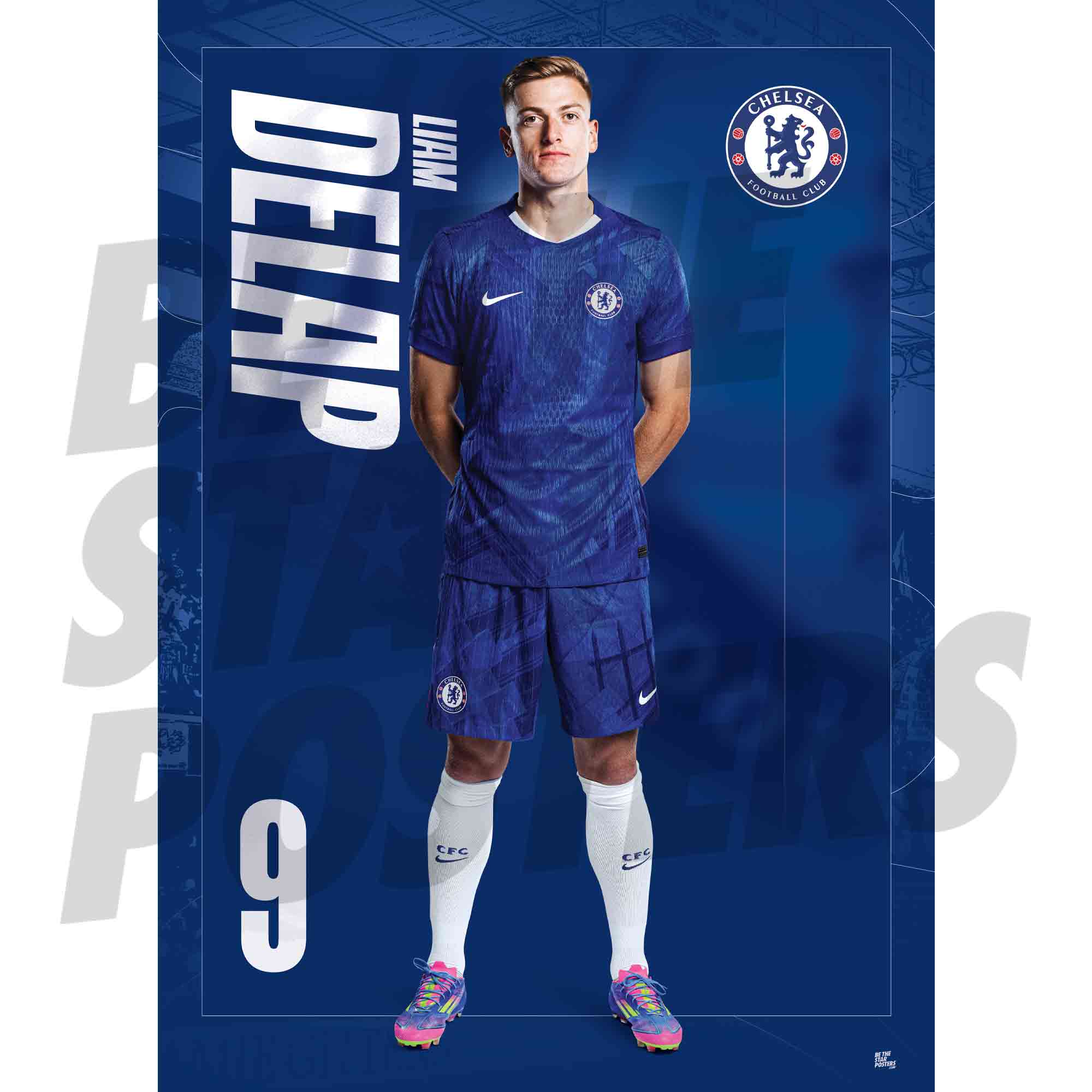 Chelsea FC Delap 25/26 Headshot Poster