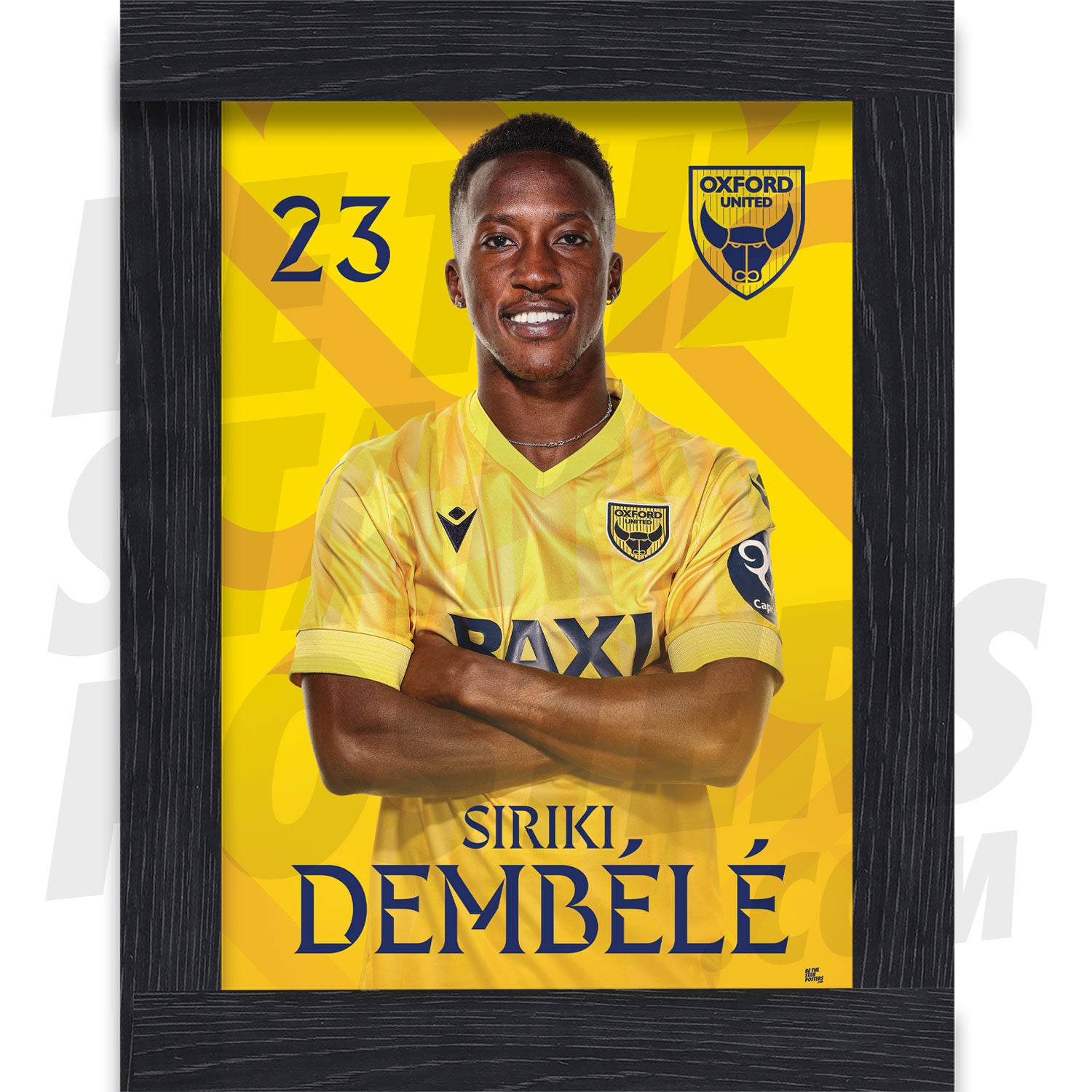 Oxford United FC Dembele 24/25 Headshot Poster