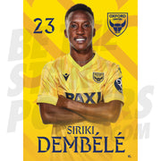 Oxford United FC Dembele 24/25 Headshot Poster