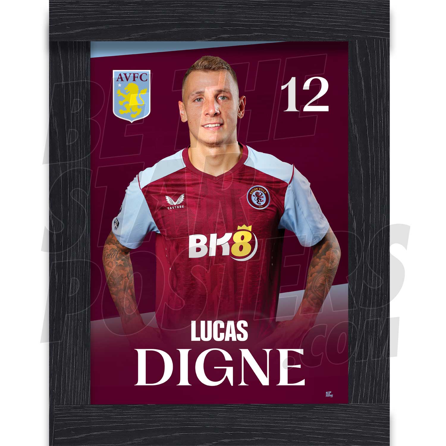 Aston Villa FC Digne 23/24 Headshot Poster