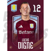 Aston Villa FC Digne 24/25 Headshot Poster