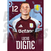 Aston Villa FC Lucas Digne 25/26 Headshot Poster