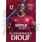 West Ham United FC Diouf 25/26 Headshot Poster