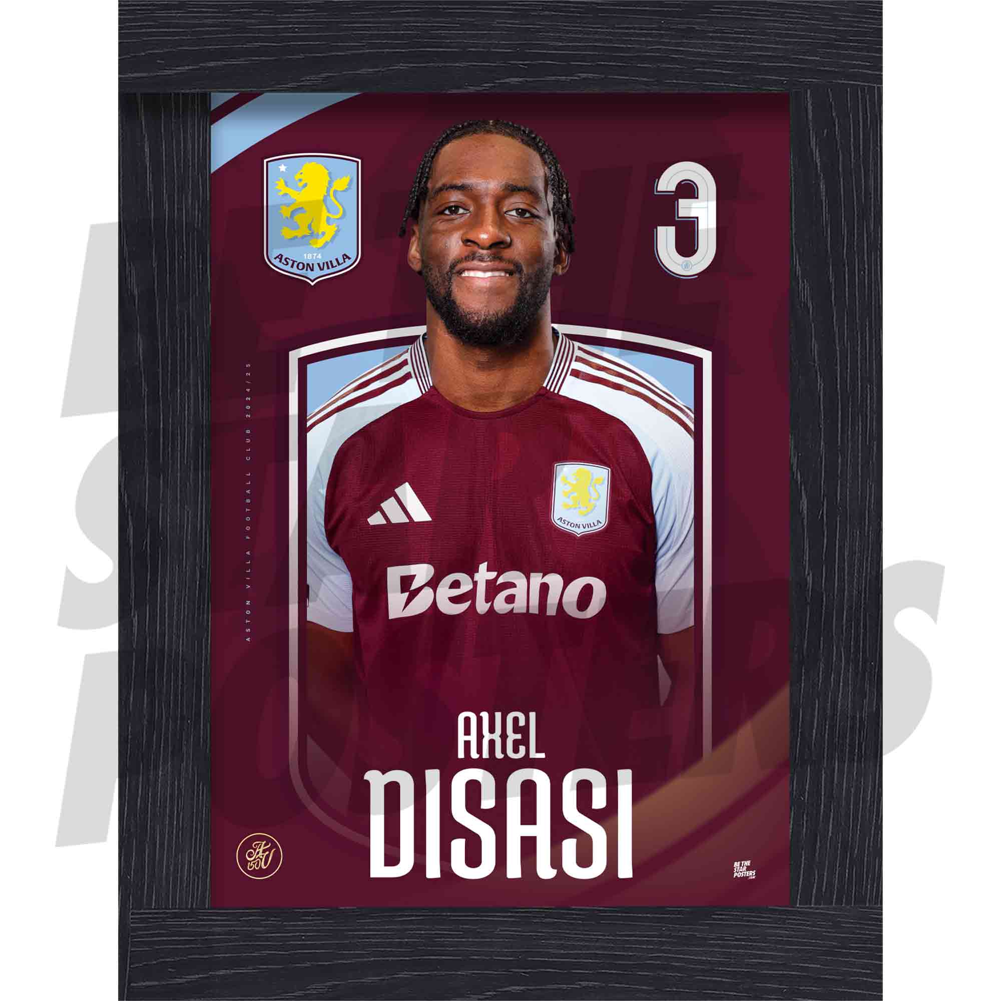 Aston Villa FC Disasi 24/25 Headshot Poster