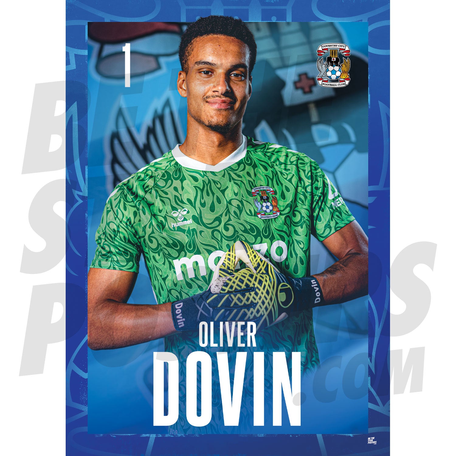 Coventry City FC Dovin 24/25 Headshot Poster