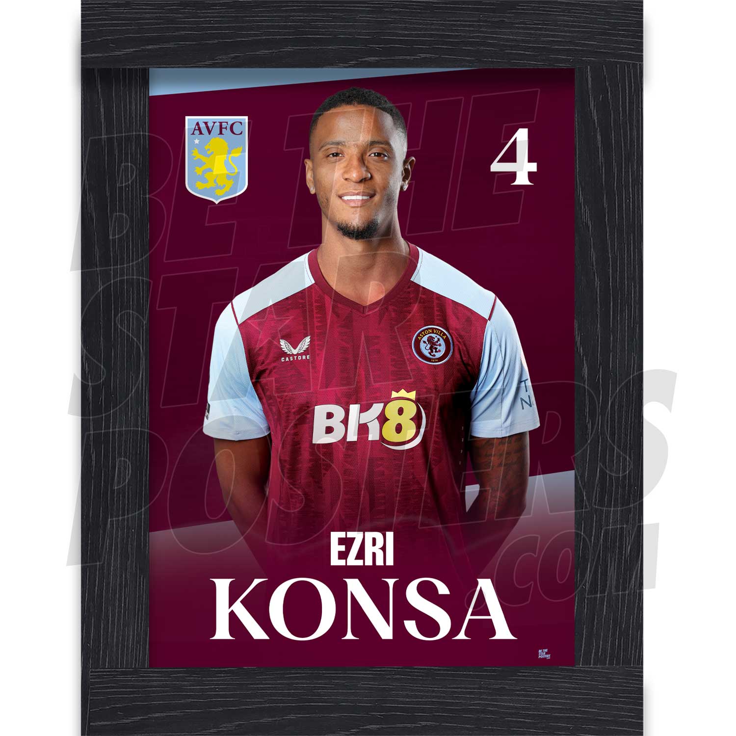 Aston Villa FC Konsa 23/24 Headshot Poster