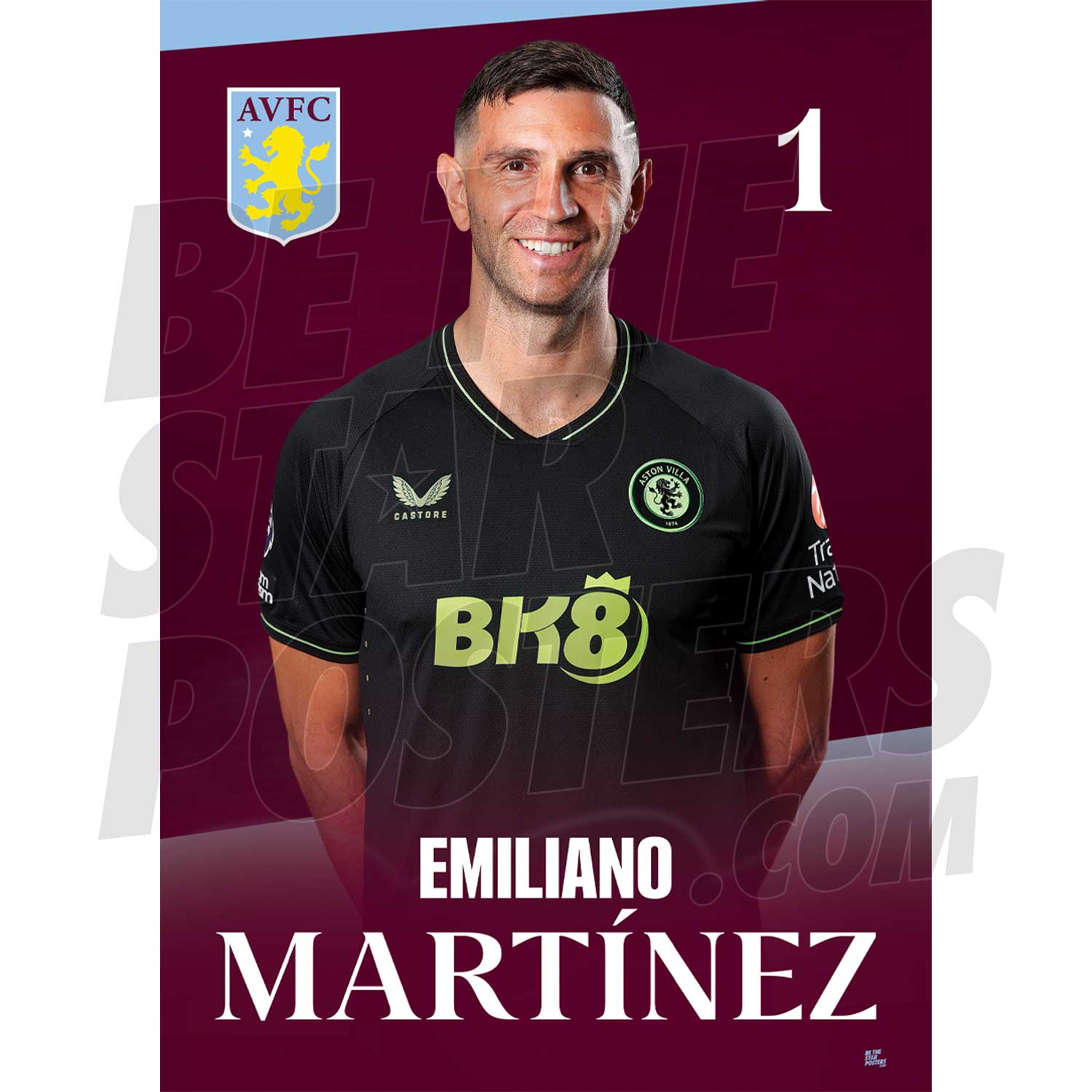 Aston Villa FC Martinez 23/24 Headshot Poster
