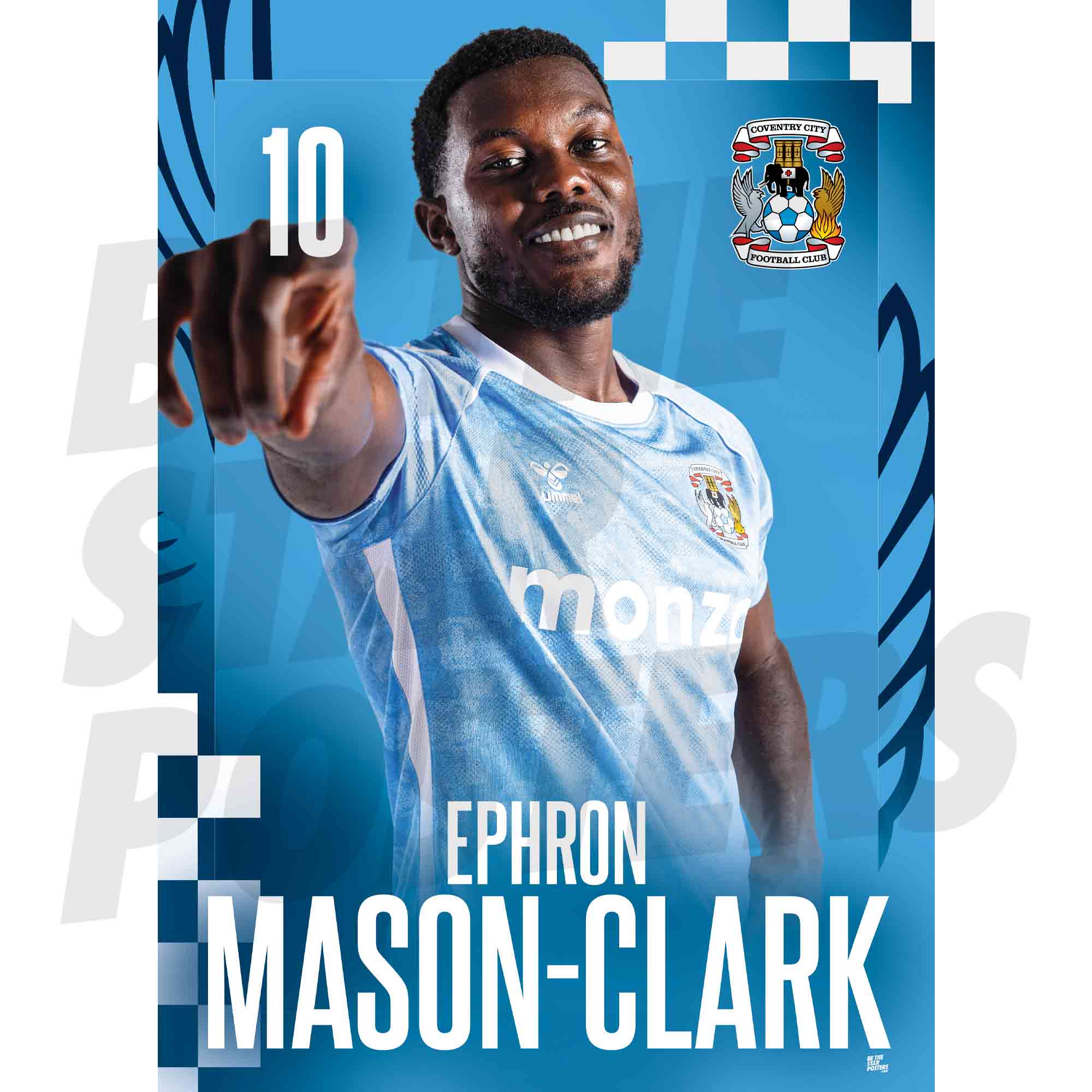 Coventry City FC Ephron Mason-Clark 25/26 Headshot Poster