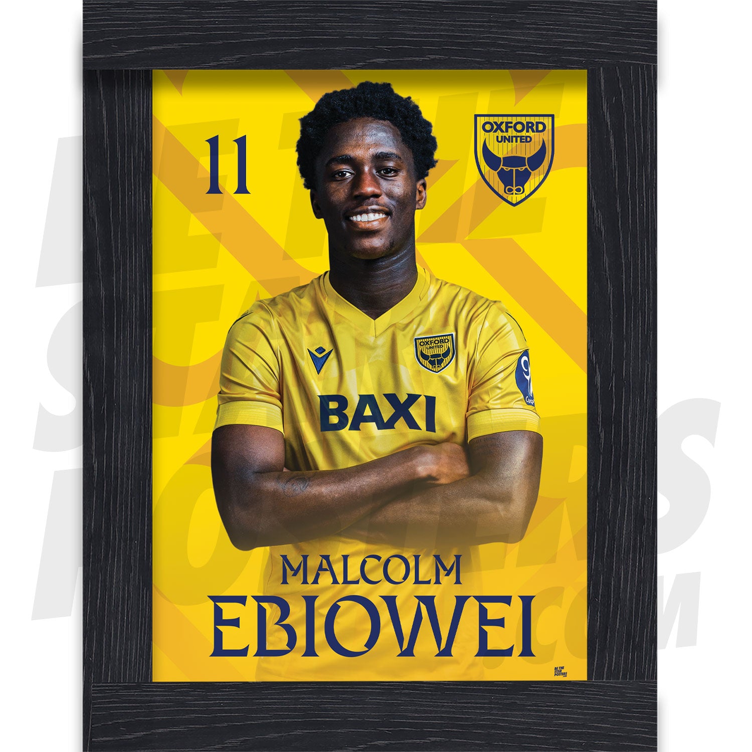 Oxford United FC Ebiowei 24/25 Headshot Poster