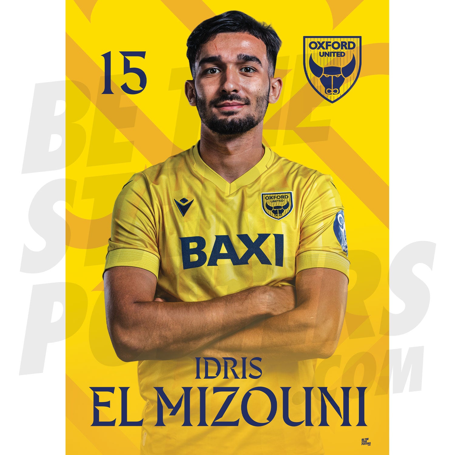Oxford United FC El-Mizouni 24/25 Headshot Poster