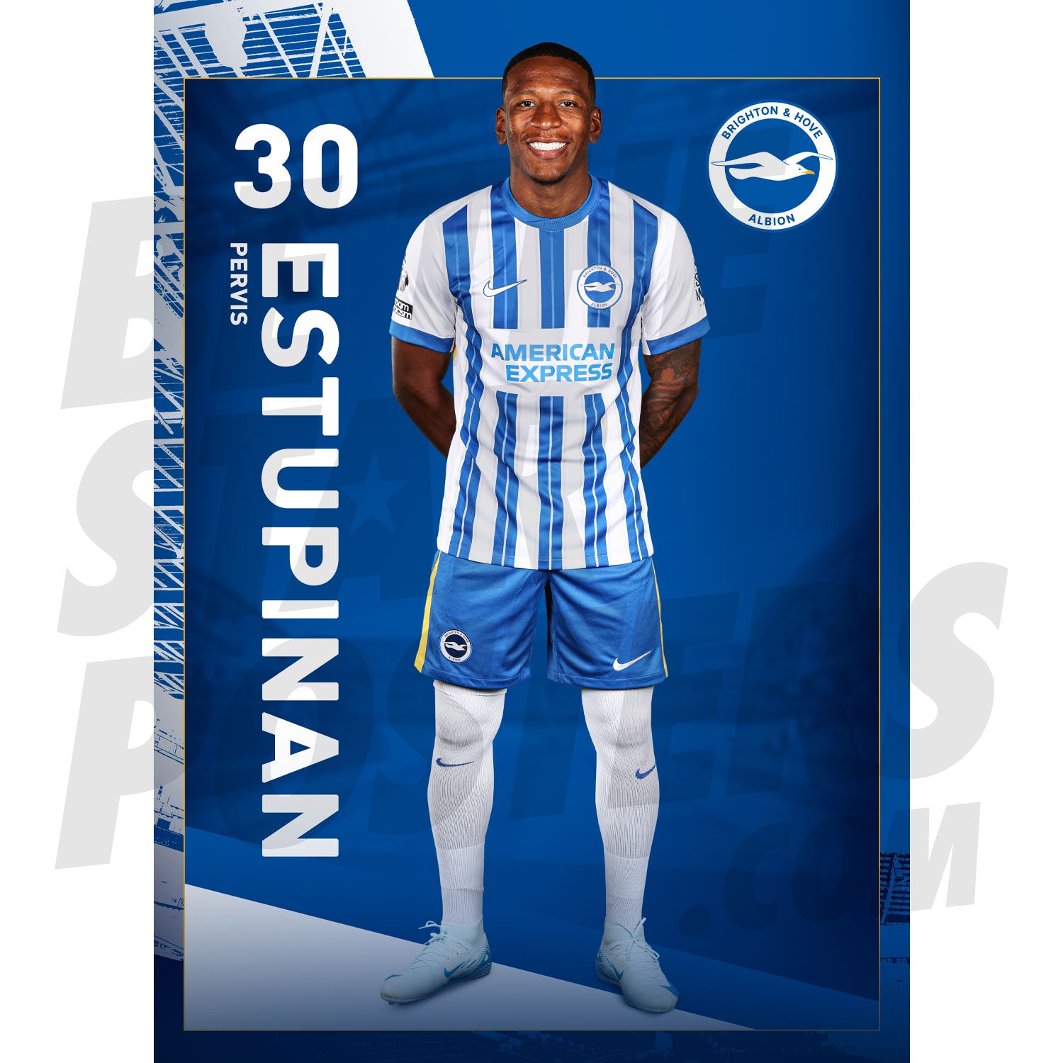 Brighton & Hove Albion FC Estupinan 24/25 Headshot Poster