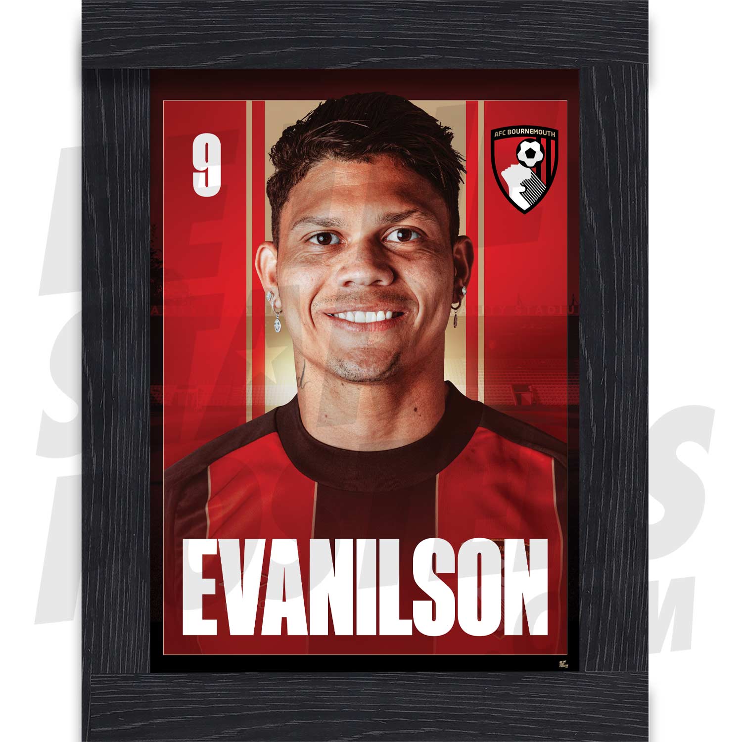 AFC Bournemouth Evanilson 24/25 Headshot Poster