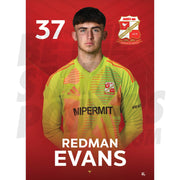 Swindon Town FC Evans 24/25 Headshot Poster