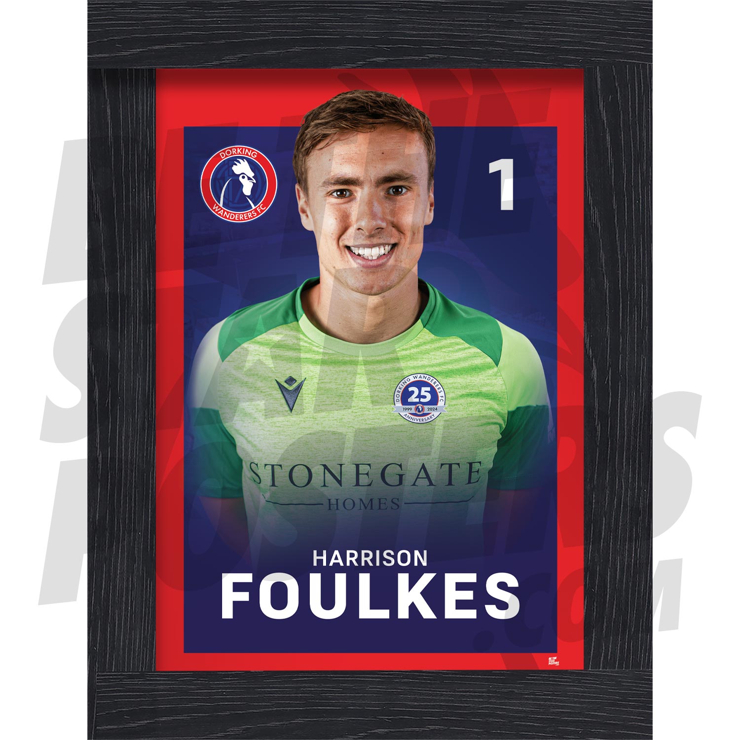 Dorking Wanderers FC Foulkes 24/25 Headshot Poster