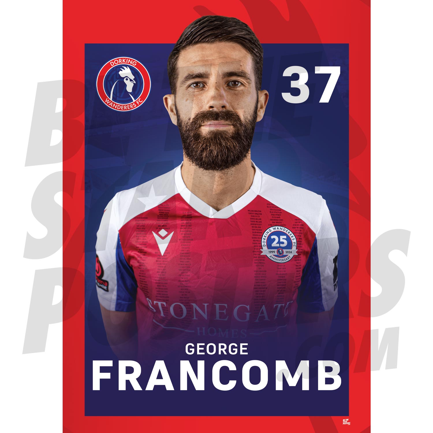 Dorking Wanderers FC Francomb 24/25 Headshot Poster