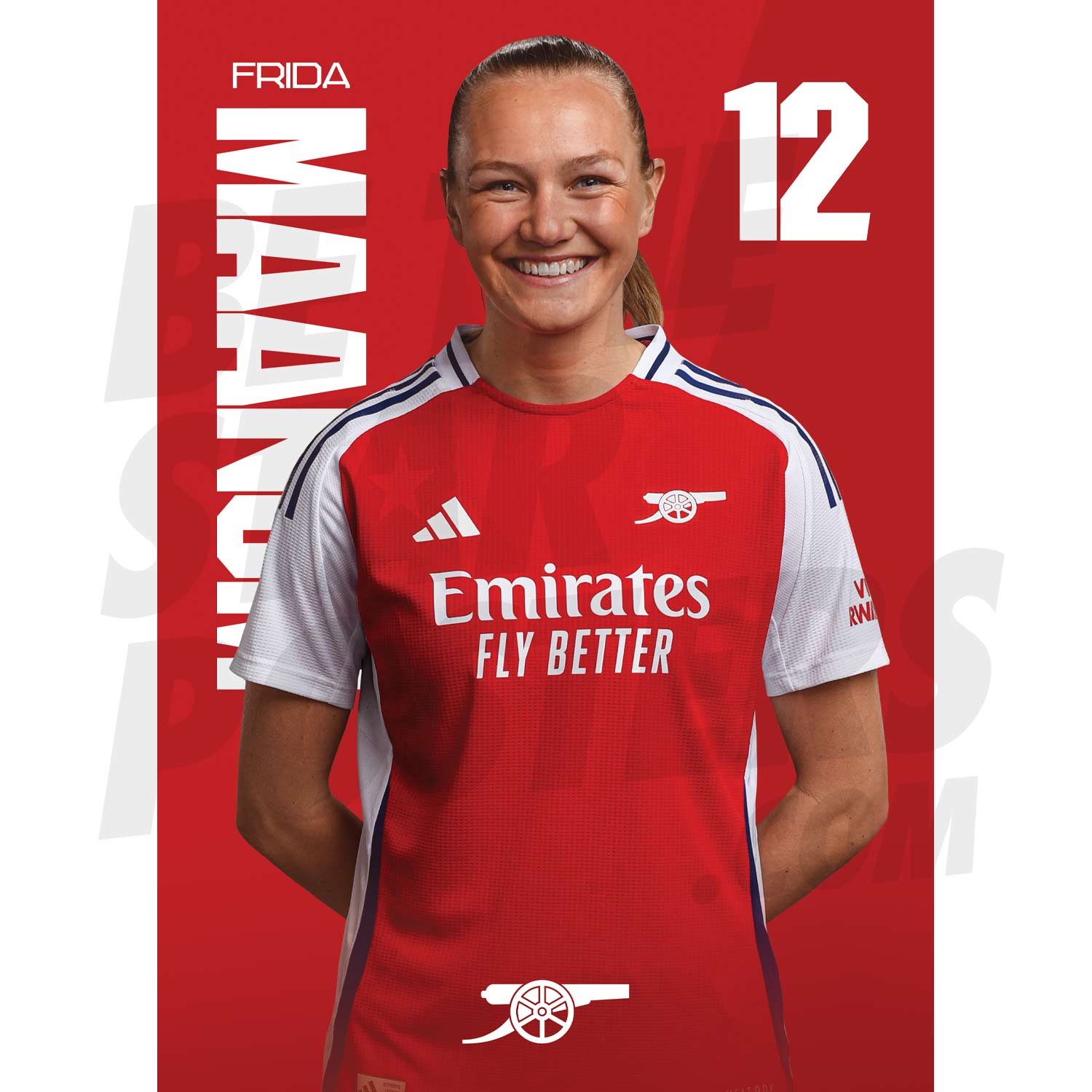 Arsenal FC Maanum 24/25 Headshot Poster