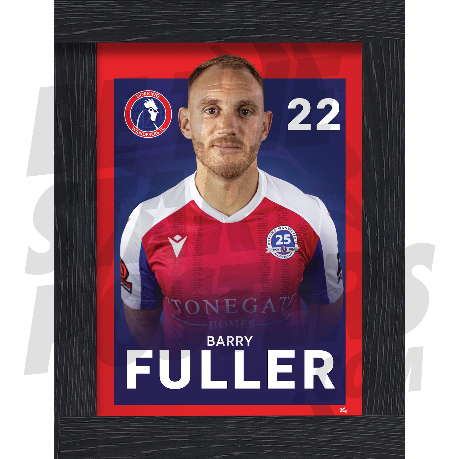 Dorking Wanderers FC Fuller 24/25 Headshot Poster