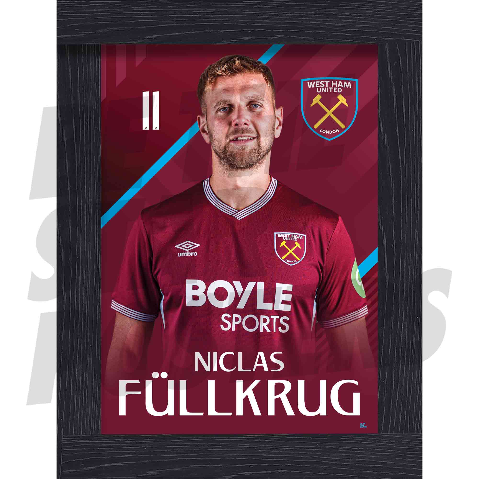 West Ham United FC Fullkrug 25/26 Headshot Poster