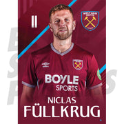 West Ham United FC Fullkrug 25/26 Headshot Poster