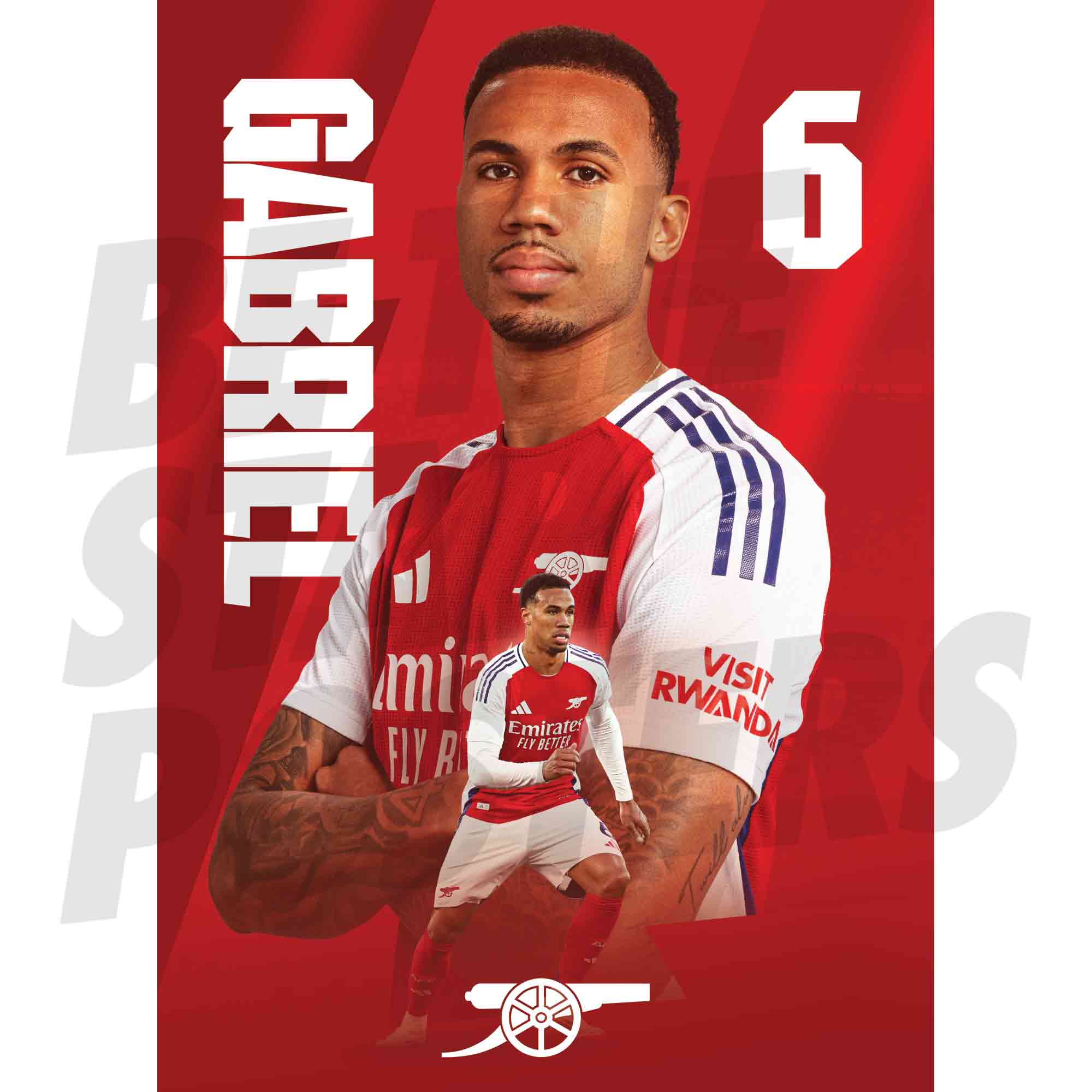 Arsenal FC Gabriel 24/25 Action Poster
