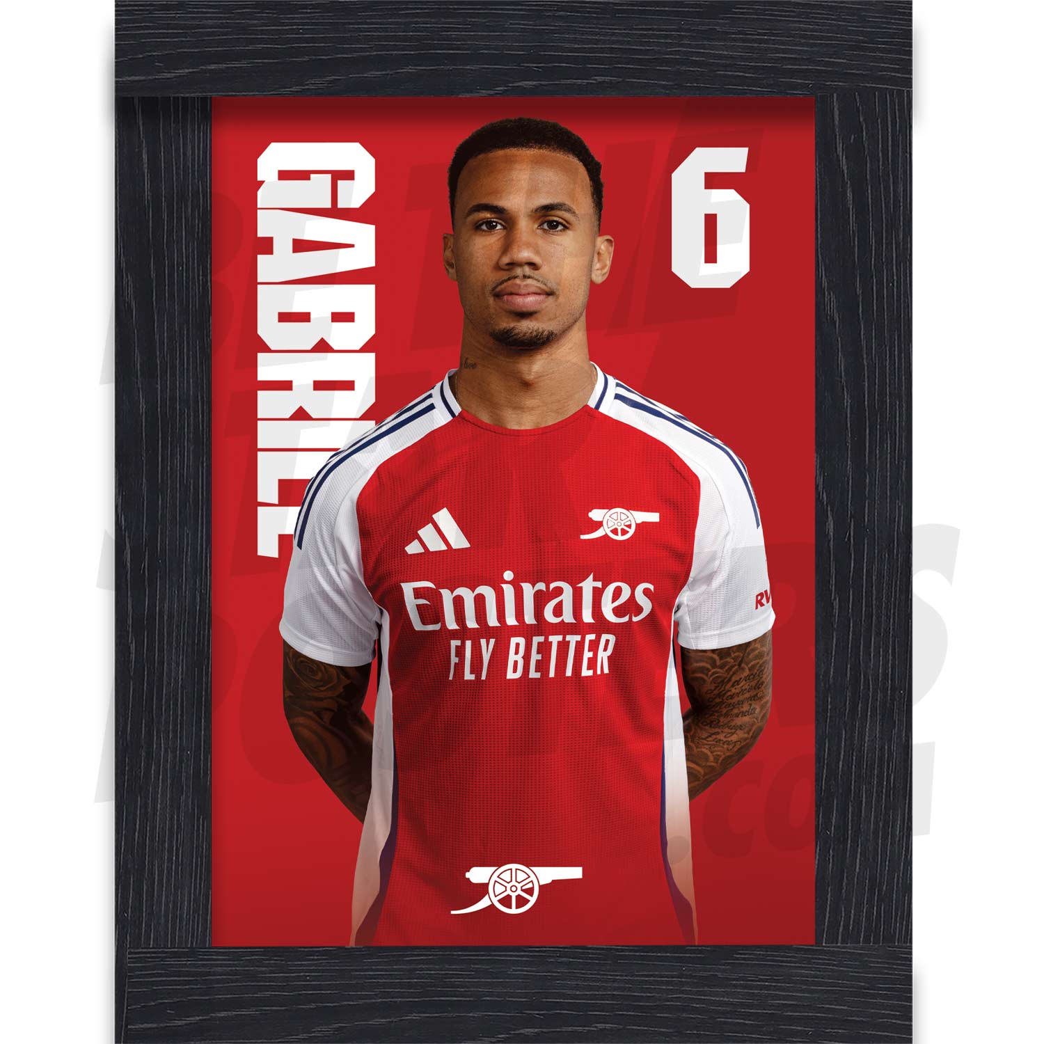 Arsenal FC Gabriel 24/25 Headshot Poster