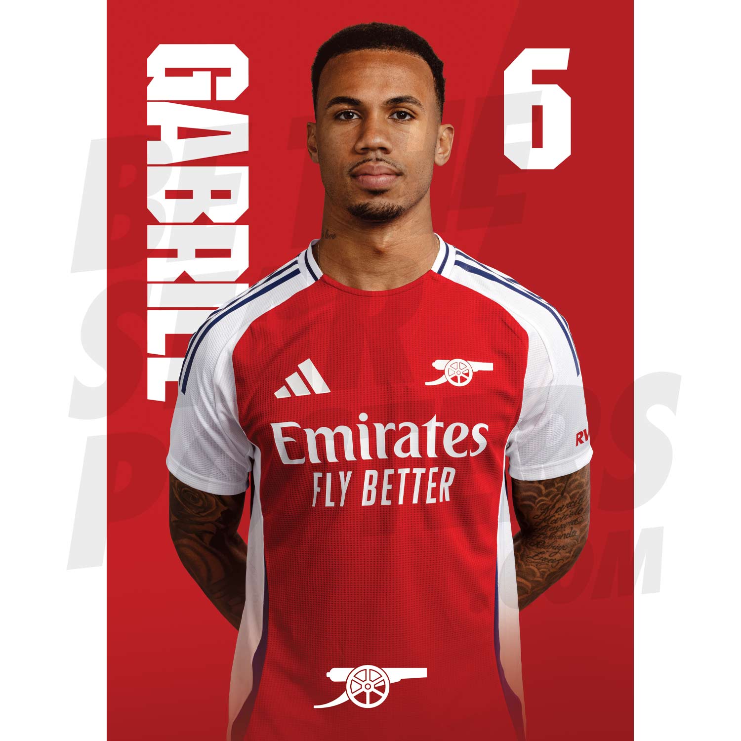 Arsenal FC Gabriel 24/25 Headshot Poster