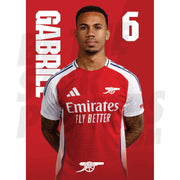 Arsenal FC Gabriel 24/25 Headshot Poster