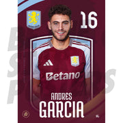 Aston Villa FC Garcia 24/25 Headshot Poster