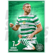Celtic FC Giakoumakis 21/22 Action Poster