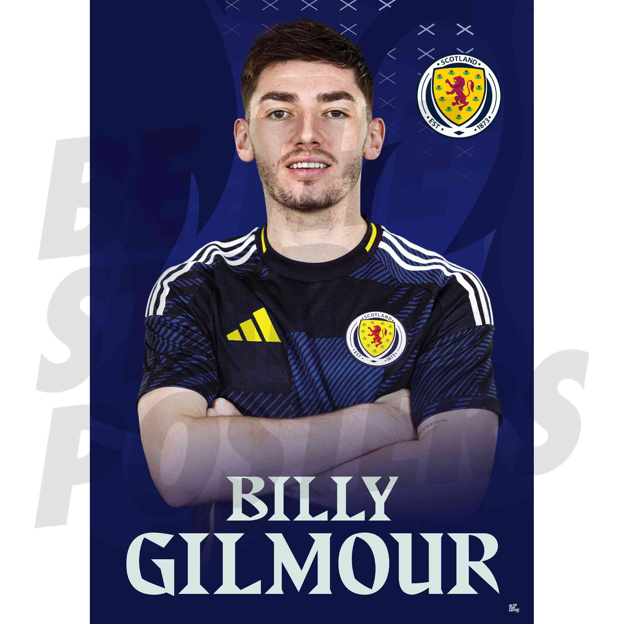 Scotland Billy Gilmour 25/26 Home Headshot Poster