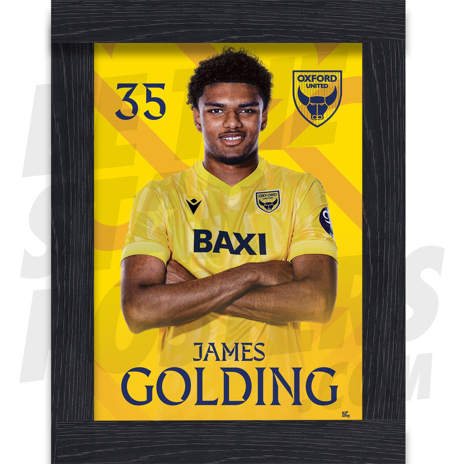 Oxford United FC Golding 24/25 Headshot Poster