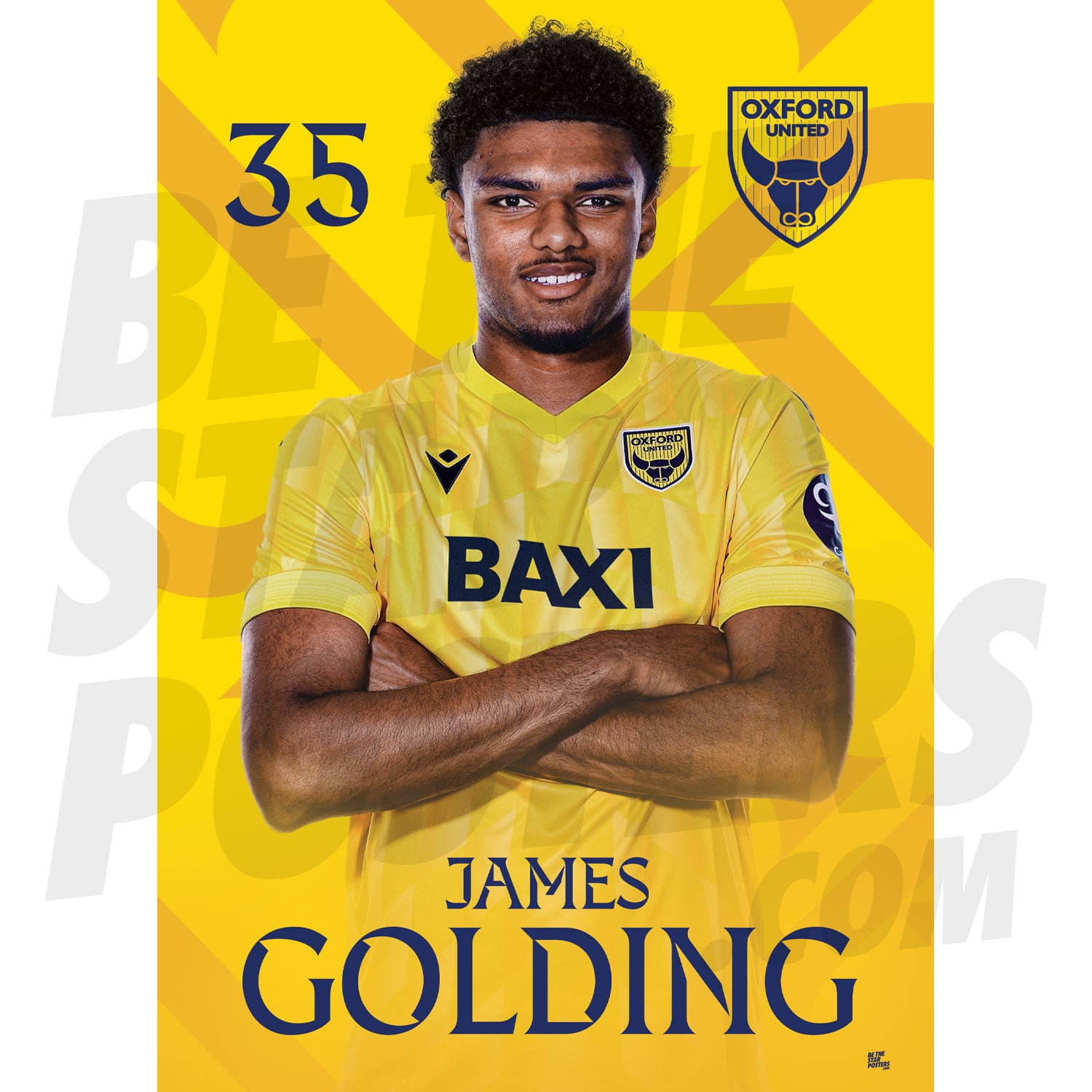 Oxford United FC Golding 24/25 Headshot Poster